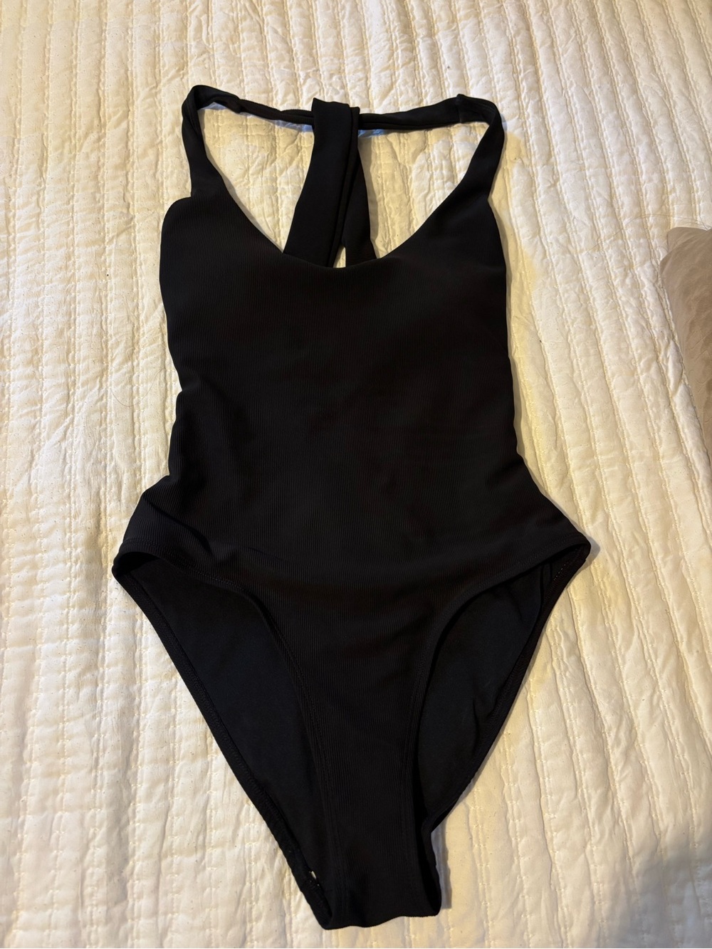 WILO Black Ribbed Swimsuit XS